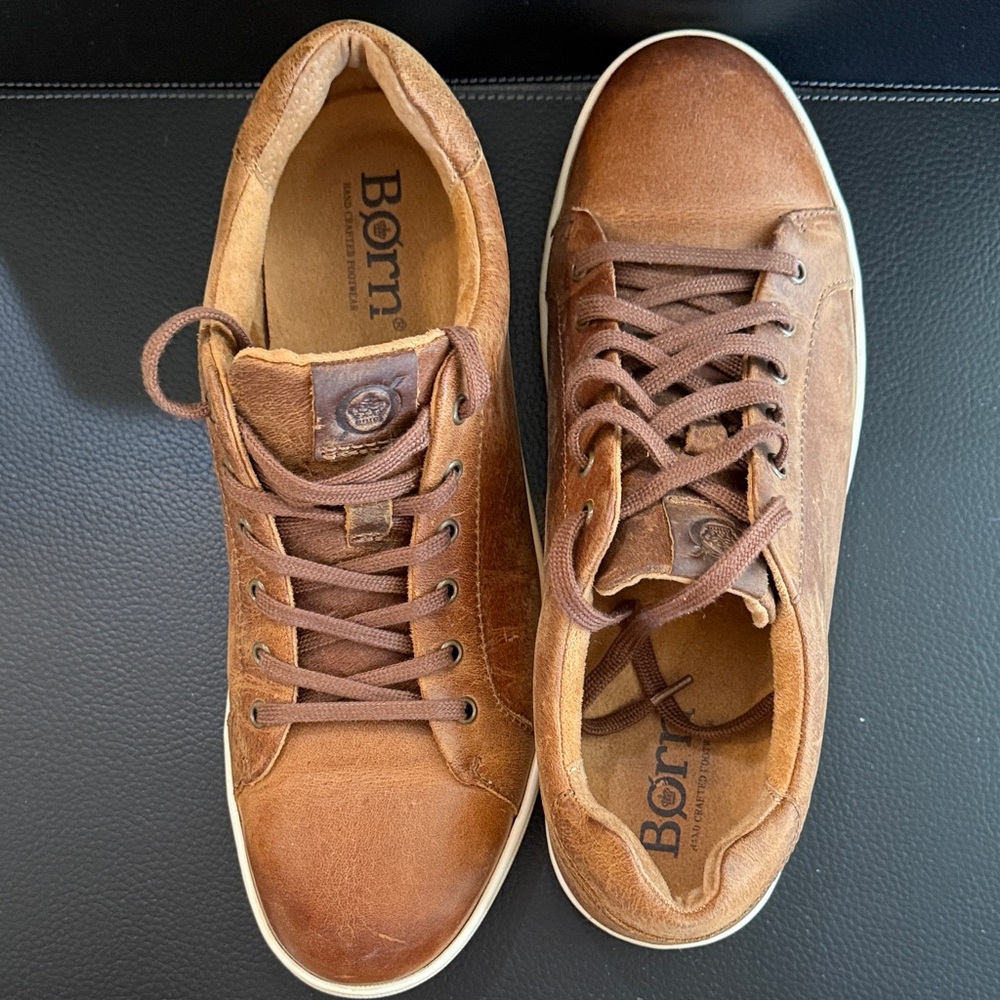 Born Men's Tan Leather Sneakers